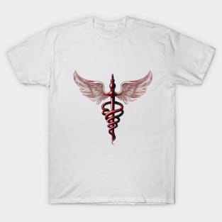 Caduceus Red Shadow Silhouette Anime Style Collection No. 208 T-Shirt